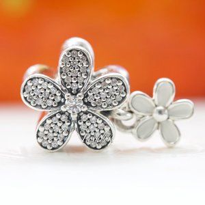 Pandora Dazzling Daisy Duo White Enamel & Clear CZ